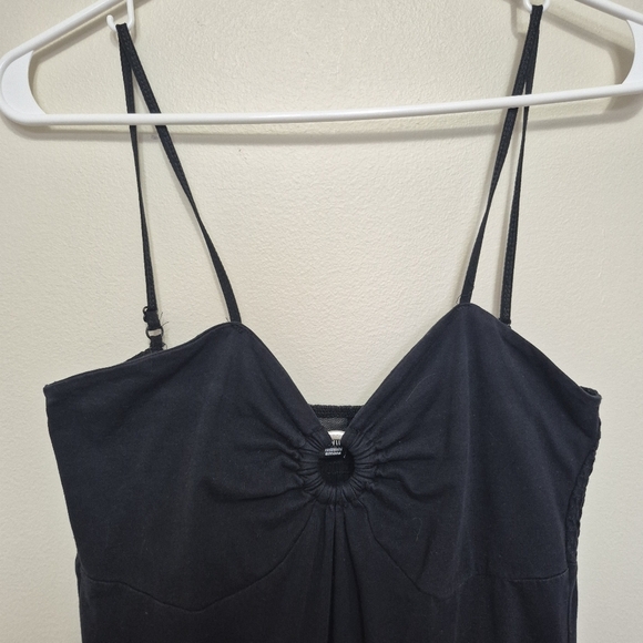 Twik by Simons Black Ring-Front Cotton Spaghetti Strap Dress – Size M - Picture 2 of 6